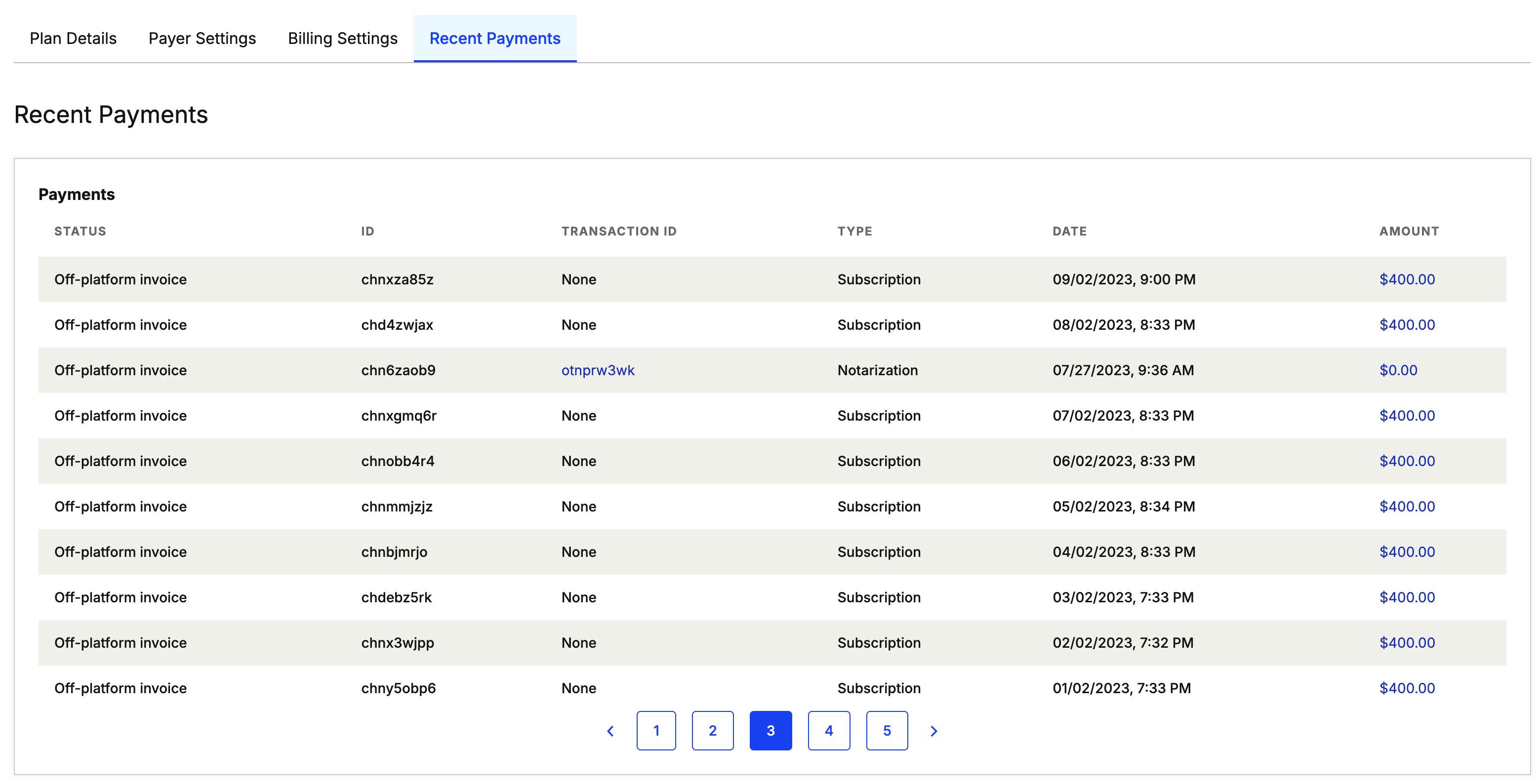 recent payments billing settings.png