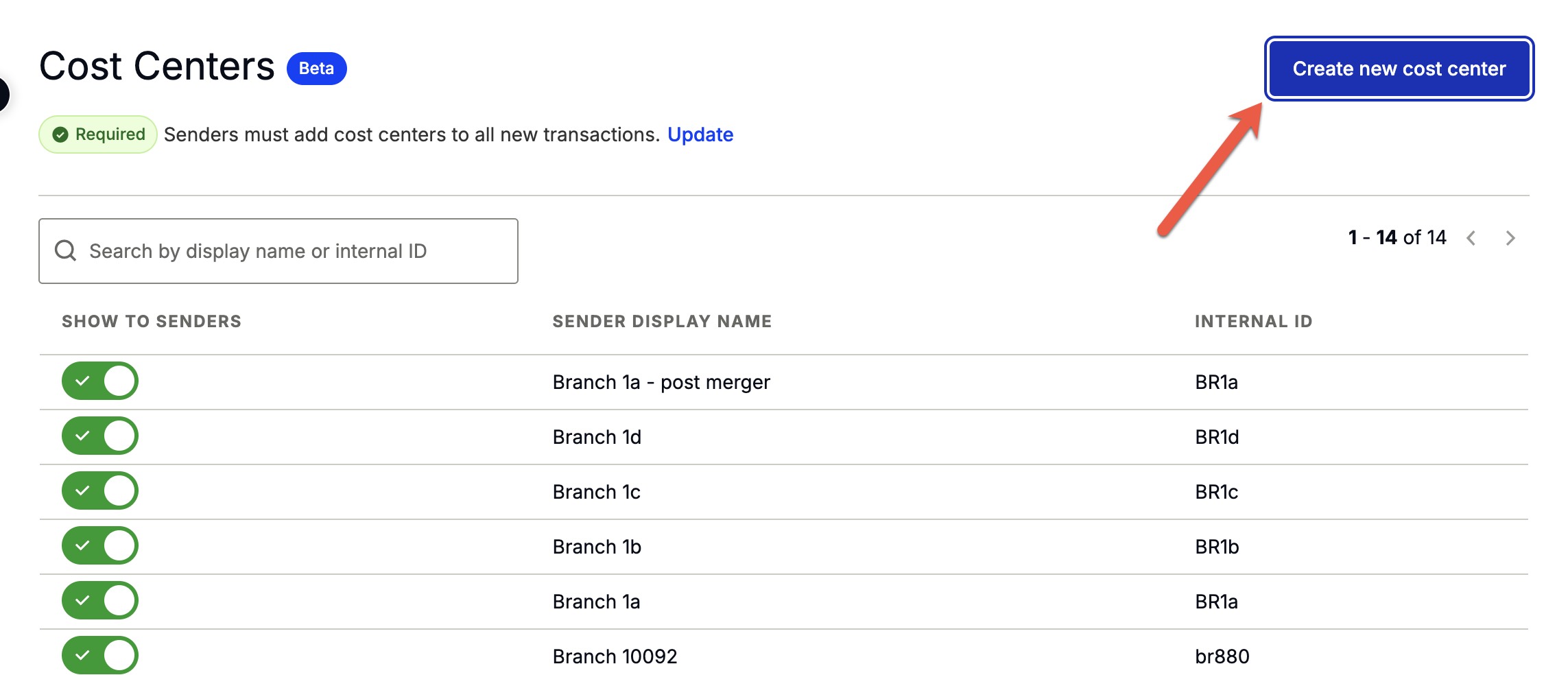 Create a cost center in Command Center – Proof Help Center