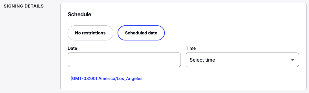 Time zone and scheduling options for Verify transactions