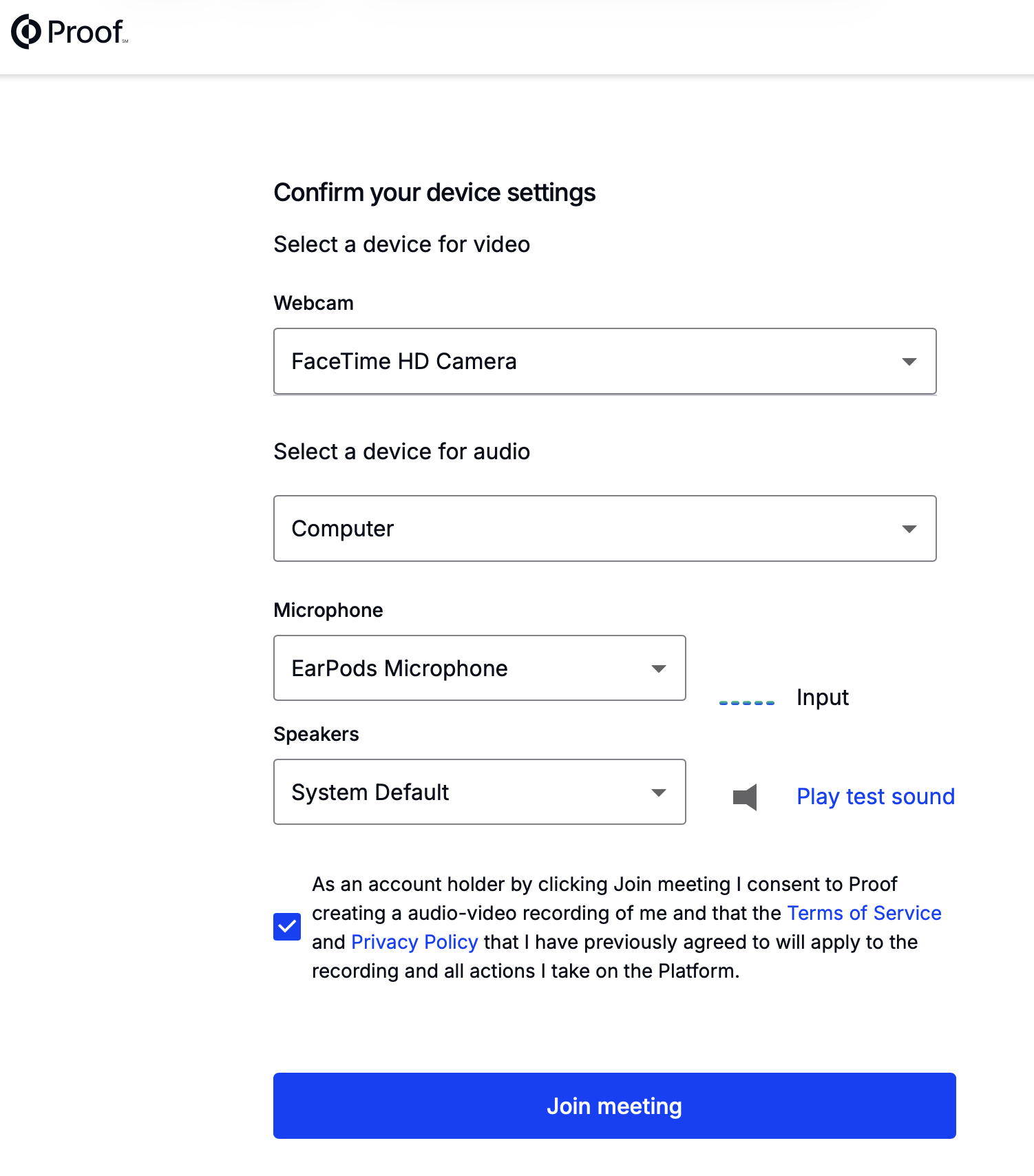 closing contact meeting device settings real estate