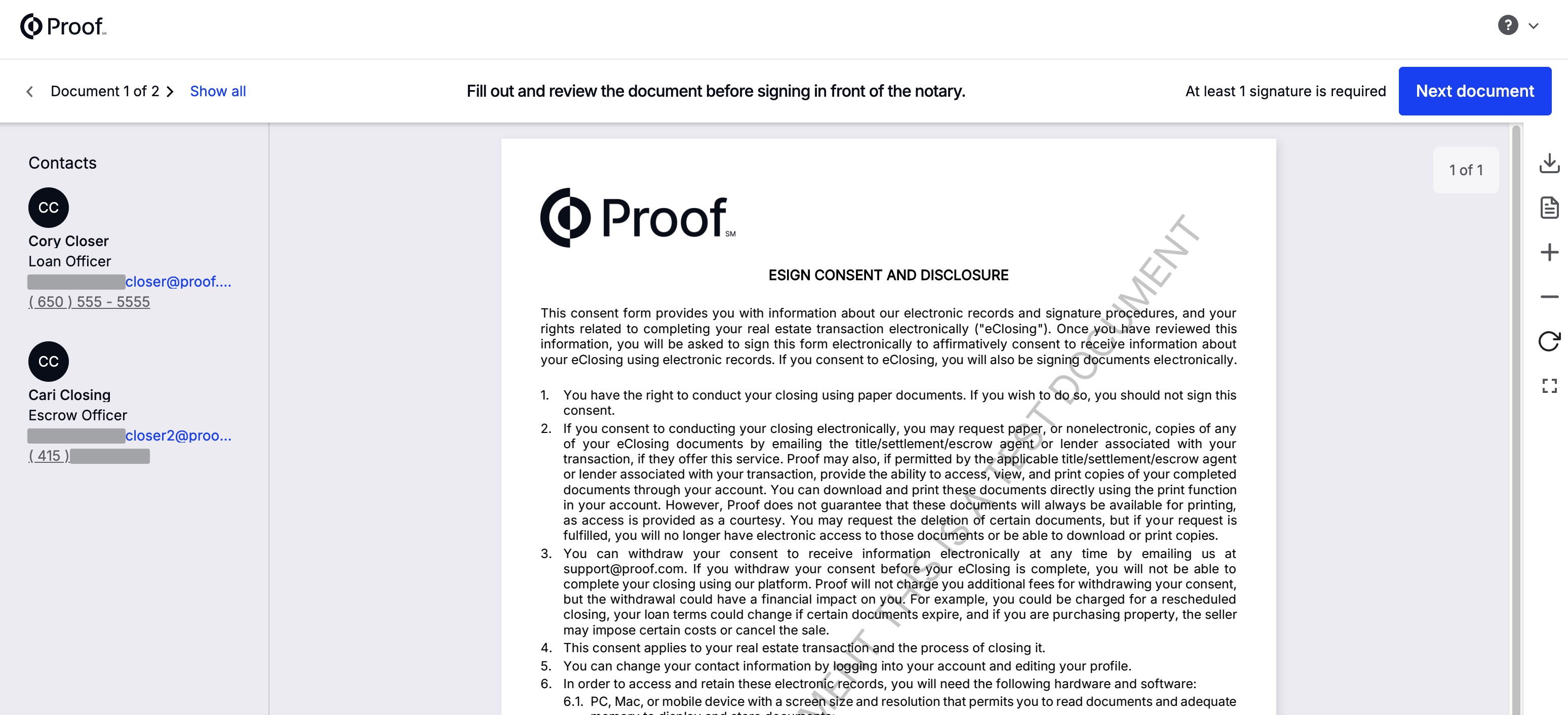 closing contacts doc preview real estate