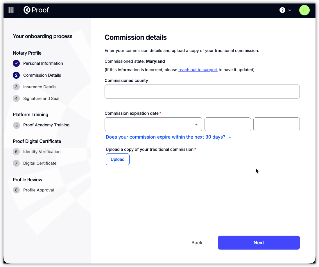 IHN Commission Details tab
