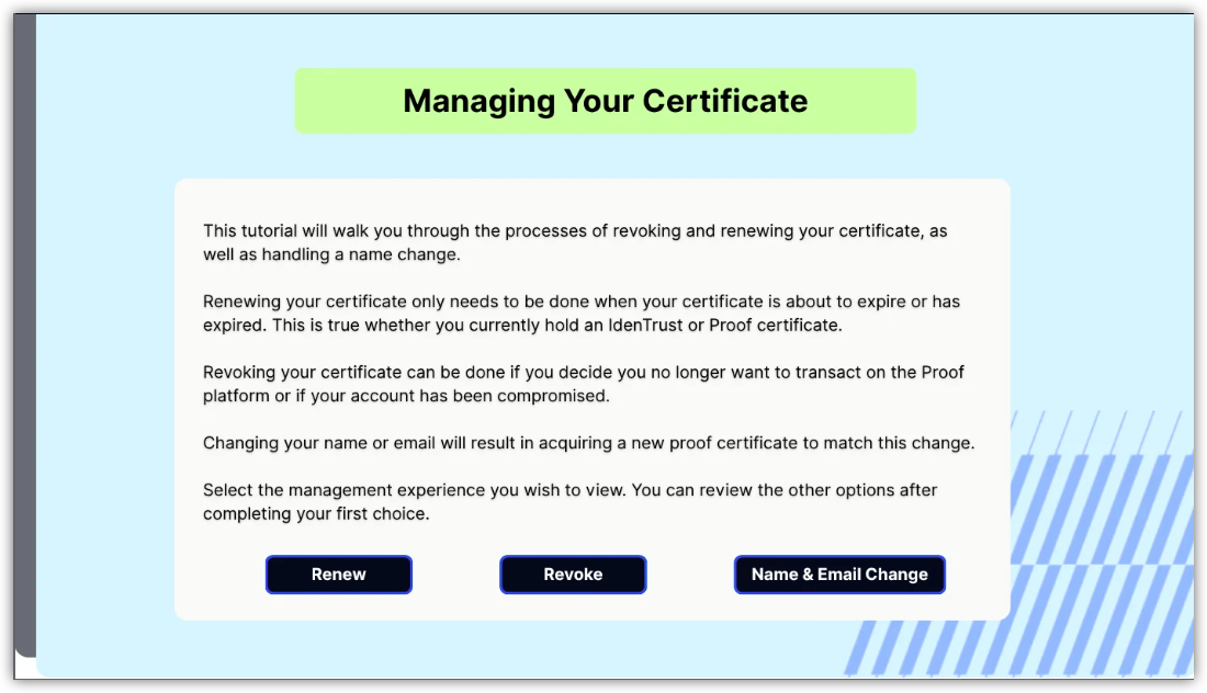 Tutorial thumbnail for managing your Proof Digital Certificate