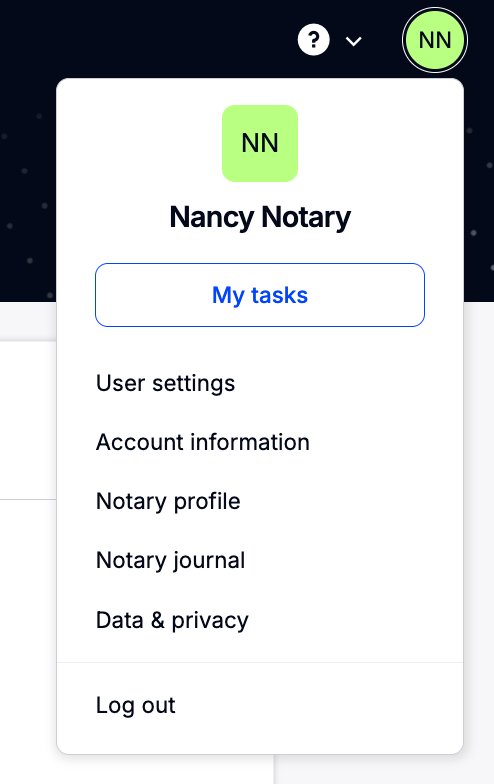 Account dropdown menu showing the Account information option